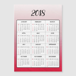 Carte Magnétique Bonne année 2018 Calendrier magnétique rouge