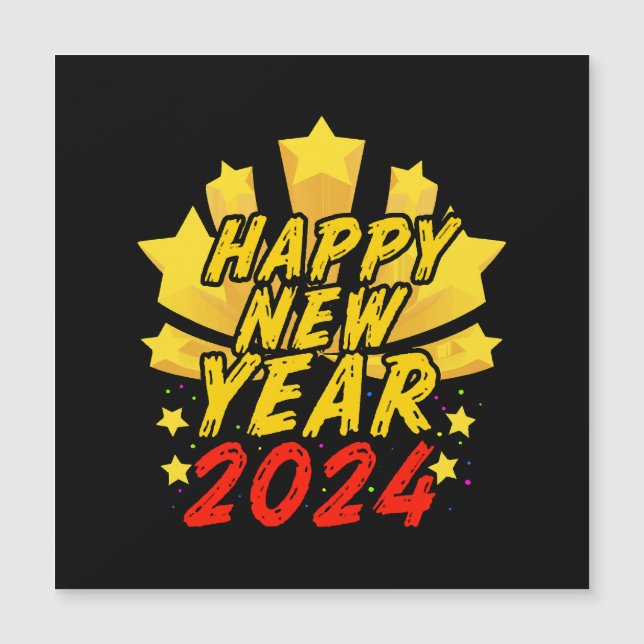 Carte Magnétique Bonne année 2024 (Devant)