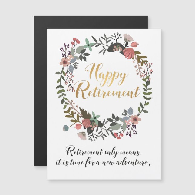 Carte Magnétique Bonne retraite Félicitations voeux Cadeau (Devant / Derrière)