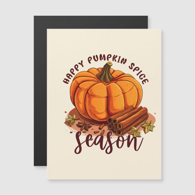 Carte Magnétique Bonne saison des épices Citrouilles (Devant / Derrière)