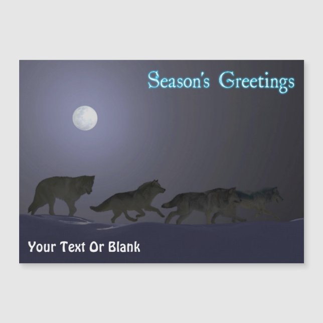 Carte Magnétique Bonnes Fêtes - Pack Wolf (Devant)
