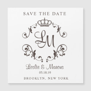 Carte Magnétique Border with d'ornement à Traditional Crown