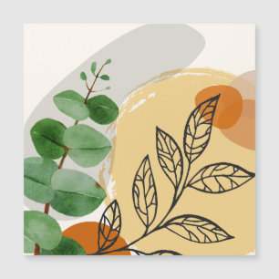 Carte Magnétique Botanique Boho Green Orange