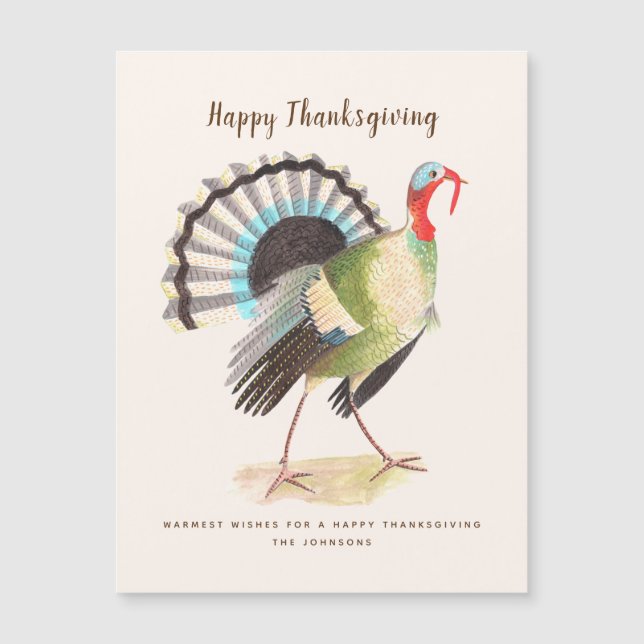 Carte magnétique botanique de Thanksgiving Rustiqu (Devant)