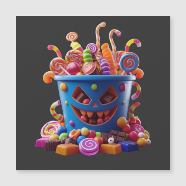 Carte Magnétique Bouche de bonbons éffrayant - Traitements d'Hallow (Devant)