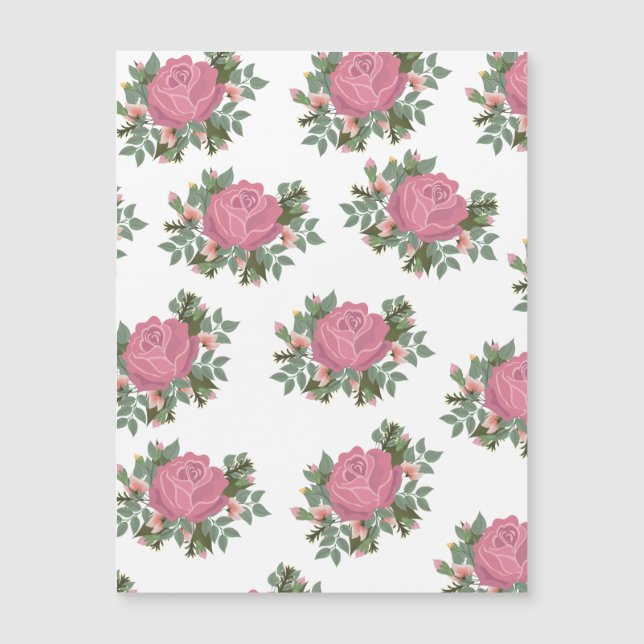 Carte Magnétique Bouquet de rose traditionnel (Devant)
