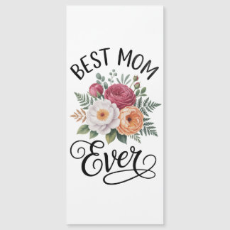Carte Magnétique Bouquet Floral Aquarelle "Meilleure Maman Élégante