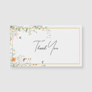 Carte Magnétique Bouquets de fleurs sauvages avec Merci en écriture