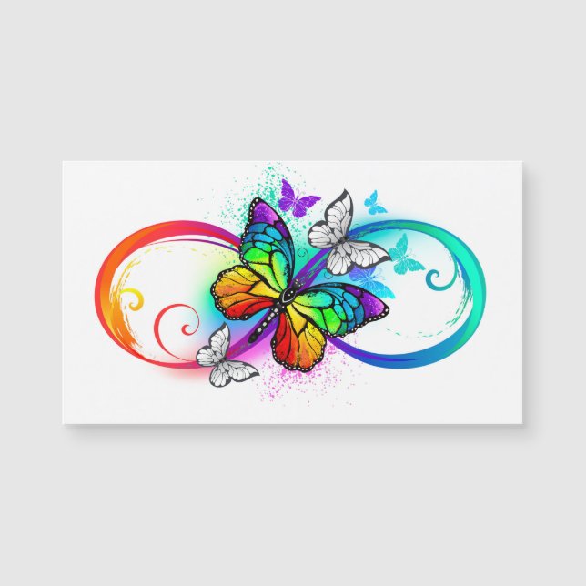 Carte Magnétique Bright infinity with rainbow butterfly (Devant)