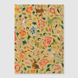 Carte Magnétique Broderie animale vintage en crewel : Tapisserie an