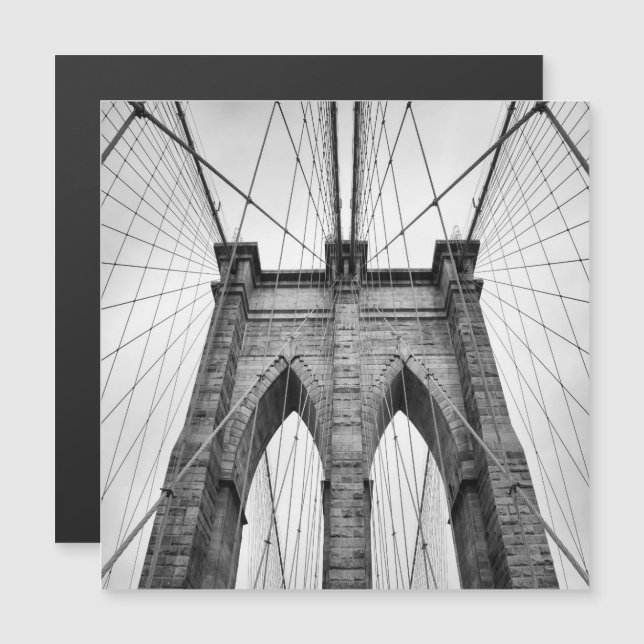 Carte Magnétique Brooklyn Bridge Architectural Close-Up (Devant / Derrière)