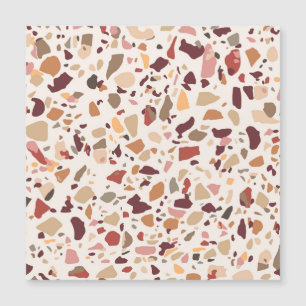 Carte Magnétique Brown terrazzo : vintage, motif à la mode.