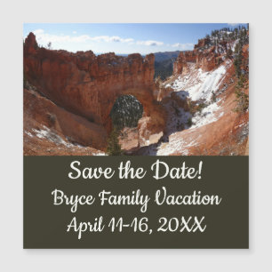 Carte Magnétique Bryce Canyon Pont naturel Paysage neigeux Photo