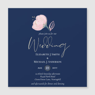 Carte Magnétique Budget Mariage or bleu rose rose de la marine mode