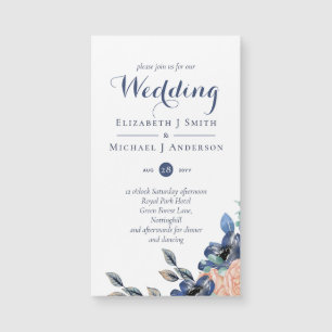 Carte Magnétique Budget Marine Corail bleu Corail Floral Mariage In