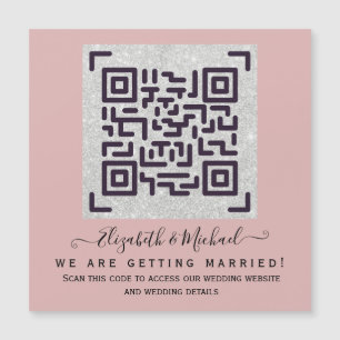 Carte Magnétique Budget QR Code Website RSVP Mariage de l'hôtel Dét
