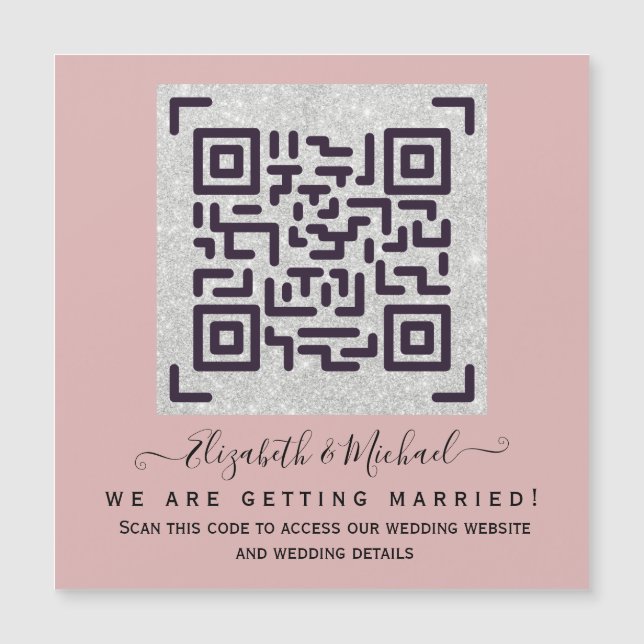 Carte Magnétique Budget QR Code Website RSVP Mariage de l'hôtel Dét (Devant)