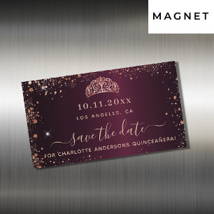 Carte Magnétique Budget Quinceanera Bourgogne rose Enregistrer La D