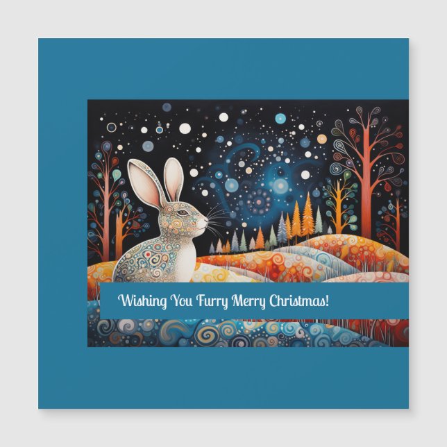 Carte Magnétique Bunny Vous Souhaite Furieux Joyeux Noël ! (Devant)