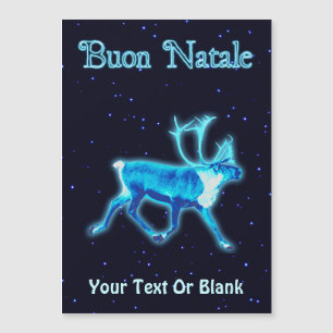 Carte Magnétique Buon Natale - Caribou bleu (rennes)