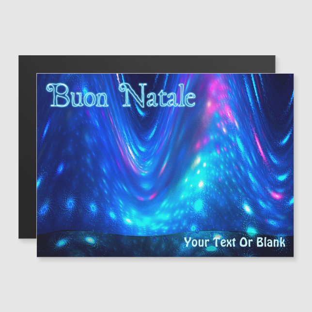 Carte Magnétique Buon Natale - Qaanaaq - Lumières du Nord (Devant / Derrière)