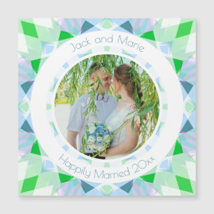 Carte Magnétique Cadeau de commémoration de 4 ans de mariage Bleu V