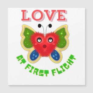 Carte Magnétique Cadeau Papillon Cœur Flou Personnalisé