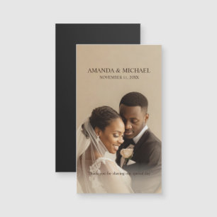 Carte Magnétique Cadeau personnalisé avec photo, noms et date de ma