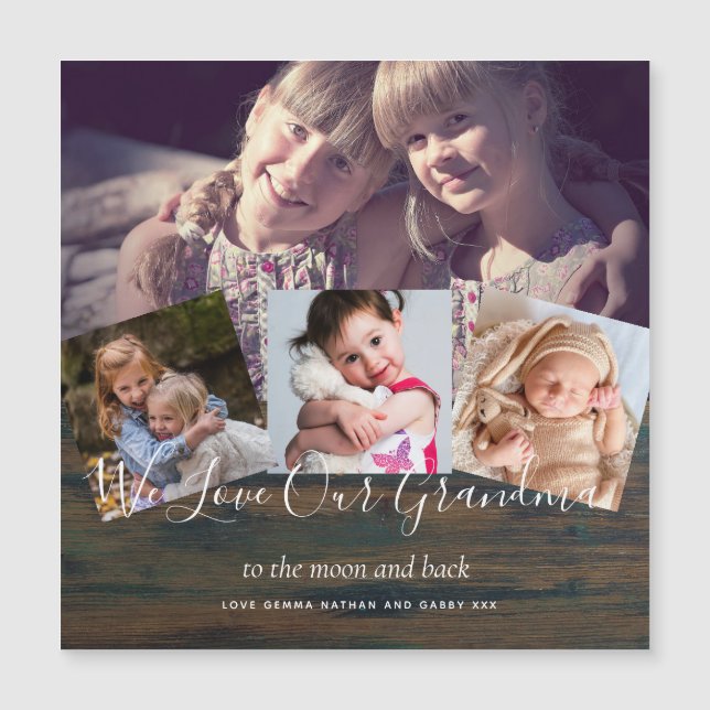 Carte Magnétique Cadeau pour grand-mère grand-père photo collage gr (Devant)