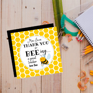 Carte Magnétique Cadeau pour l'enseignant abeille – Merci d'être un
