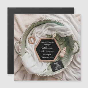 Carte Magnétique Cadeau simple et doux d'annonce de grossesse neutr