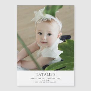 Carte Magnétique Cadeaux de garde photo minimaux pour bébé annivers