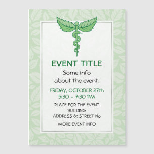 Carte Magnétique Caduceus avec arrière - plan feuille