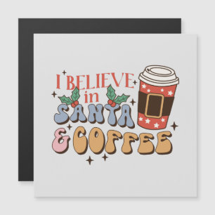 Carte Magnétique Café de Noël Père Noël et café