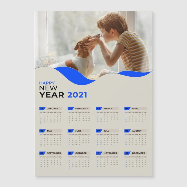 Carte Magnétique Calendar with Photo (Devant)