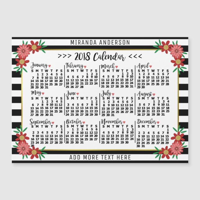 Carte Magnétique Calendrier 2018 (Voir la description pour la nouve (Devant)