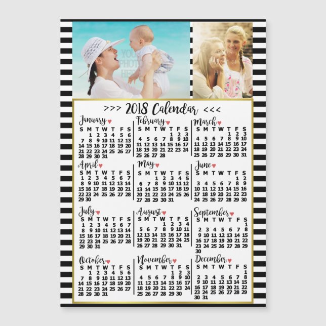 Carte Magnétique Calendrier 2018 (Voir la description pour la nouve (Devant)