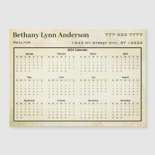 Carte Magnétique Calendrier 2019 Arbre de feuilles cardiaques Flora (Devant)