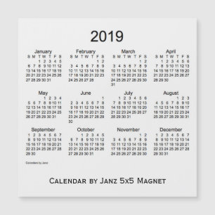Carte Magnétique Calendrier 2019 de la fumée blanche par Janz 5x5 M