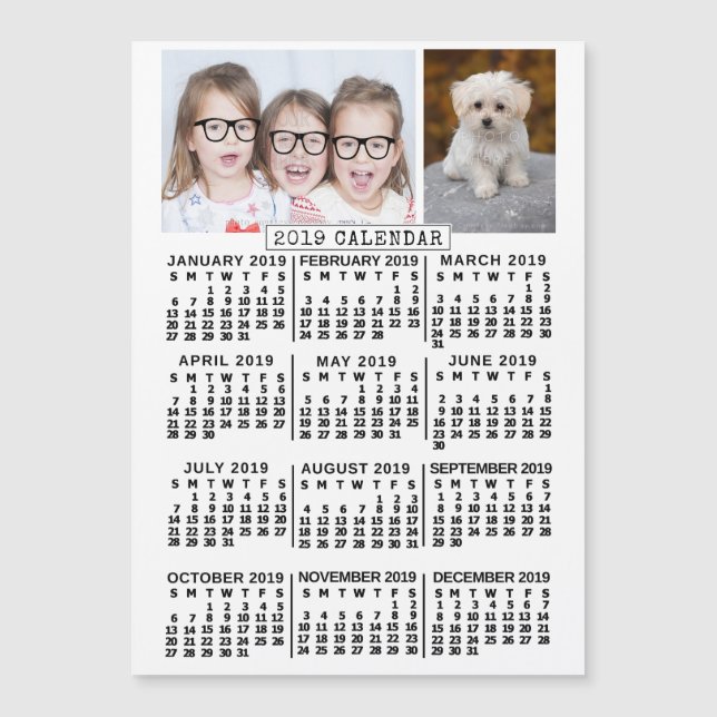 Carte Magnétique Calendrier 2019 (Voir la description pour la nouve (Devant)