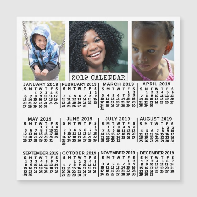 Carte Magnétique Calendrier 2019 (Voir la description pour la nouve (Devant)