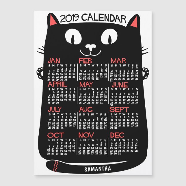Carte Magnétique Calendrier 2019 (Voir la description pour la nouve (Devant)