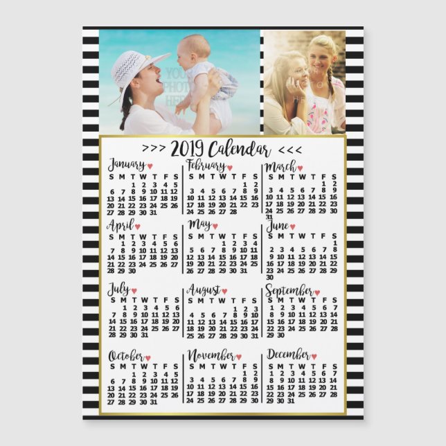 Carte Magnétique Calendrier 2019 (Voir la description pour la nouve (Devant)