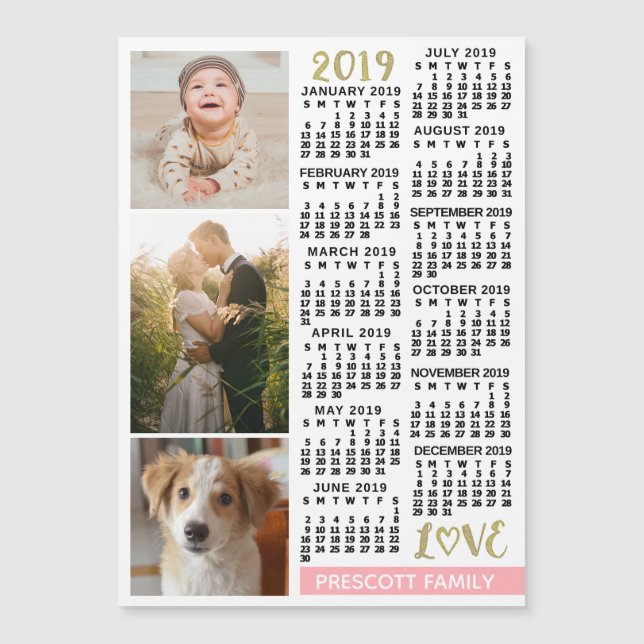 Carte Magnétique Calendrier 2019 (Voir la description pour la nouve (Devant)