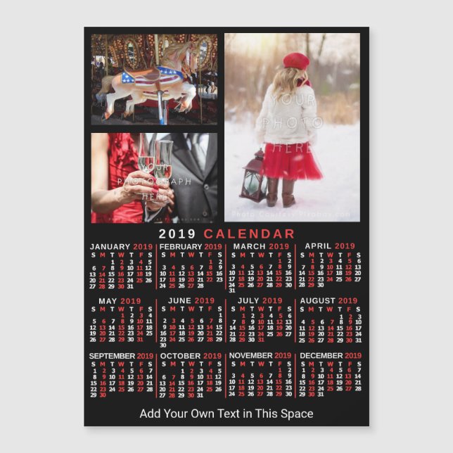 Carte Magnétique Calendrier 2019 (Voir la description pour la nouve (Devant)