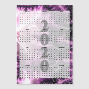 Carte Magnétique Calendrier 2020 Abstrait fractal magnétique