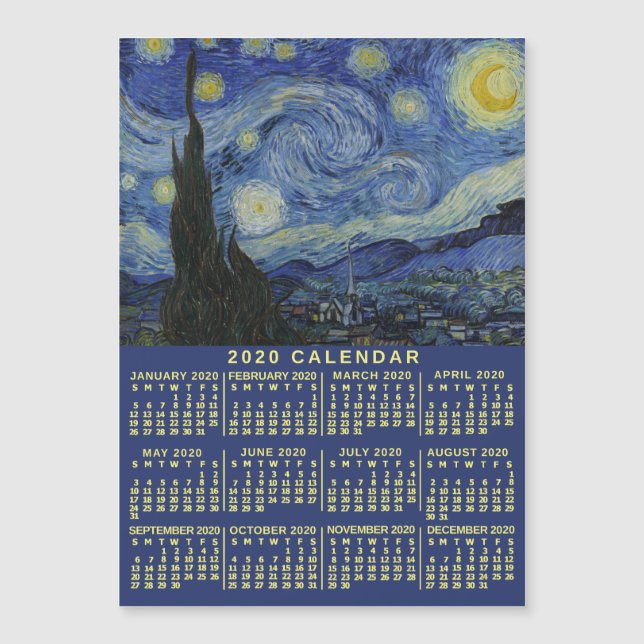 Carte Magnétique Calendrier 2020 (Voir la description pour la nouve (Devant)