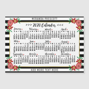 Carte Magnétique Calendrier 2020 (Voir la description pour la nouve