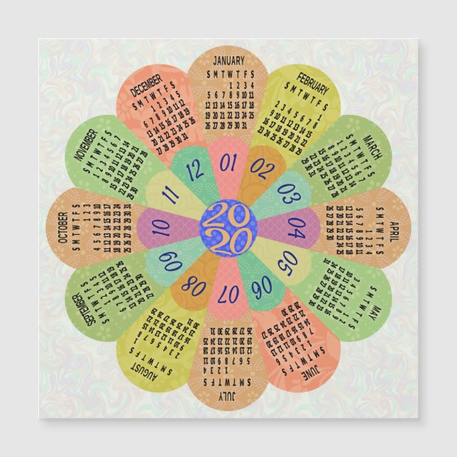 Carte Magnétique Calendrier 2020 (Voir la description pour la nouve (Devant)
