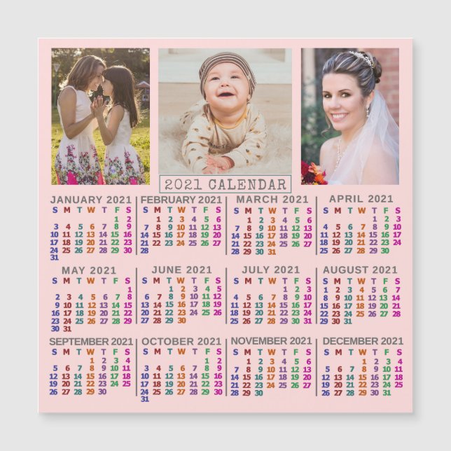 Carte Magnétique Calendrier 2021 (Voir la description pour la nouve (Devant)